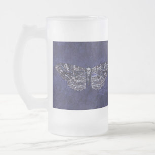 Falln Deathshead Moth Frosted Glass Beer Mug