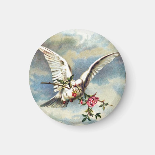 Falln Dove with Roses Magnet (Front)