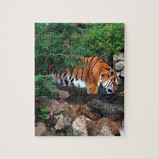 Falln Drinking Tiger Jigsaw Puzzle (Vertical)