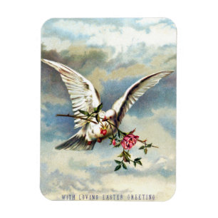 Falln Easter Dove with Roses Magnet