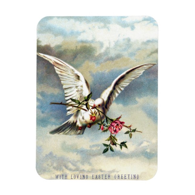 Falln Easter Dove with Roses Magnet (Vertical)