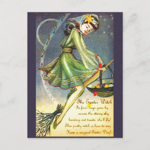 Falln Easter Witch Holiday Postcard