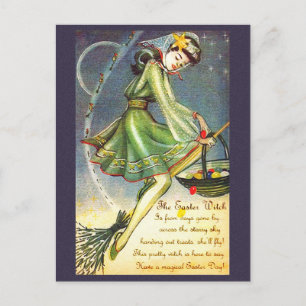 Falln Easter Witch Holiday Postcard