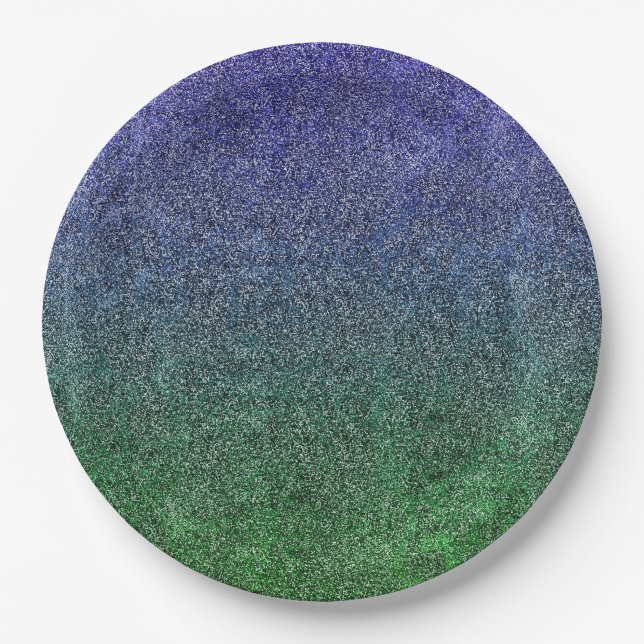 Falln Forest Nightfall Glitter Gradient Paper Plate (Front)