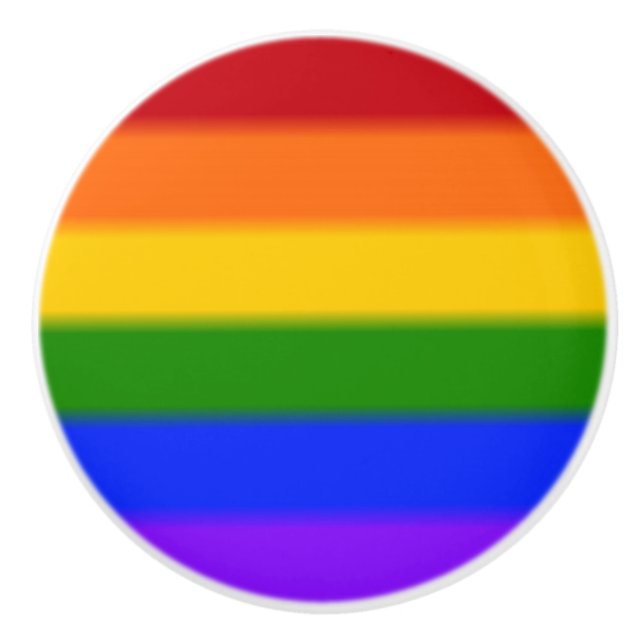 Falln Gay Pride Flag Ceramic Knob (Front)