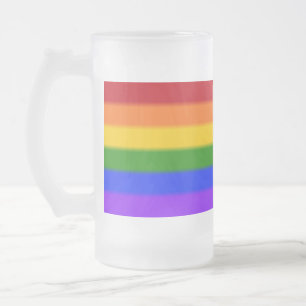 Falln Gay Pride Flag Frosted Glass Beer Mug