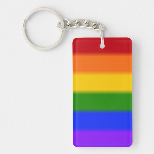 Falln Gay Pride Flag Key Ring (Front)
