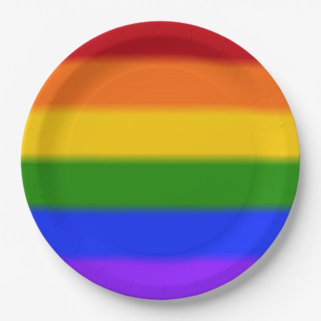 Falln Gay Pride Flag Paper Plate (Front)