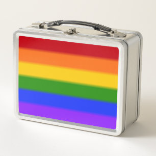 Falln Gay Pride Flag Rainbow Metal Lunch Box