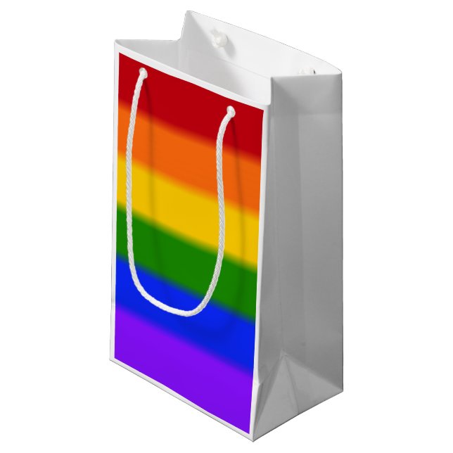 Falln Gay Pride Flag Small Gift Bag (Front Angled)
