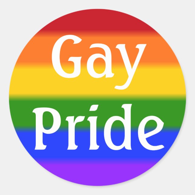 Falln Gay Pride Flag (Text) Classic Round Sticker (Front)