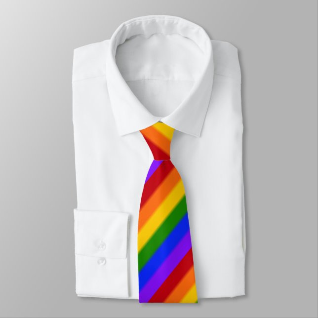 Falln Gay Pride Flag v2 Tie (Tied)