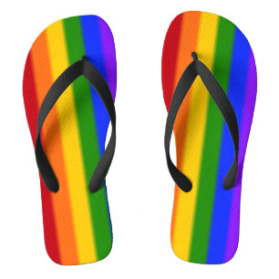 Falln Gay Pride Flag Version 2 Flip Flops