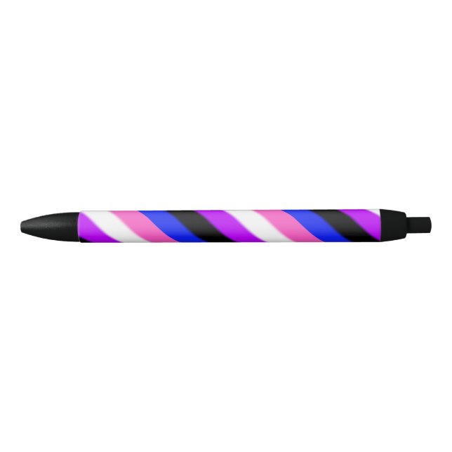Falln Genderfluid Pride Flag Black Ink Pen (Front)