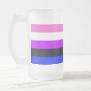 Falln Genderfluid Pride Flag Frosted Glass Beer Mug