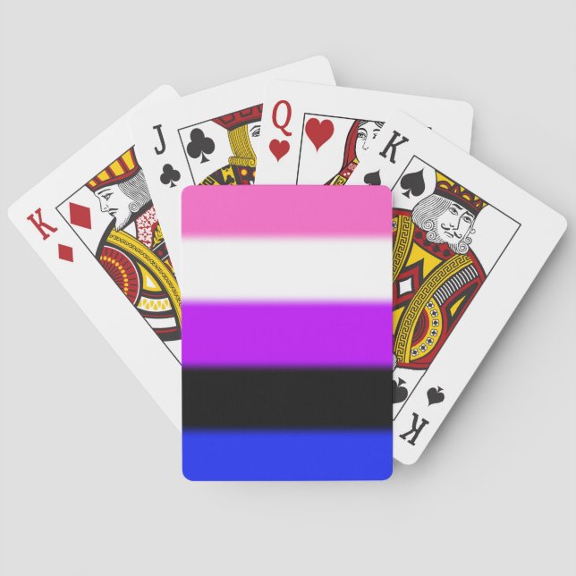 Falln Genderfluid Pride Flag Playing Cards (Back)
