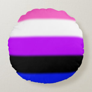 Falln Genderfluid Pride Flag Round Cushion