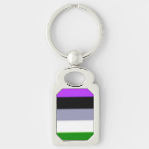 Falln Genderqueer Pride Flag Key Ring