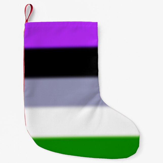 Falln Genderqueer Pride Flag Small Christmas Stocking (Front)