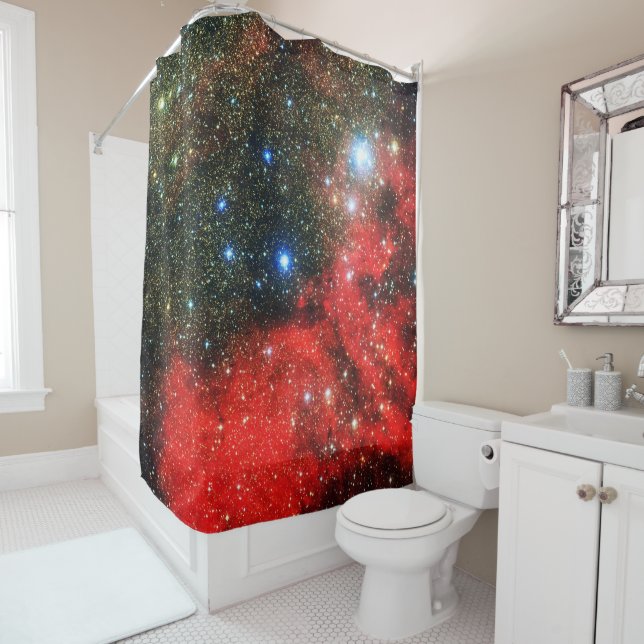Falln Gold Dusted Galaxy Shower Curtain (In Situ)