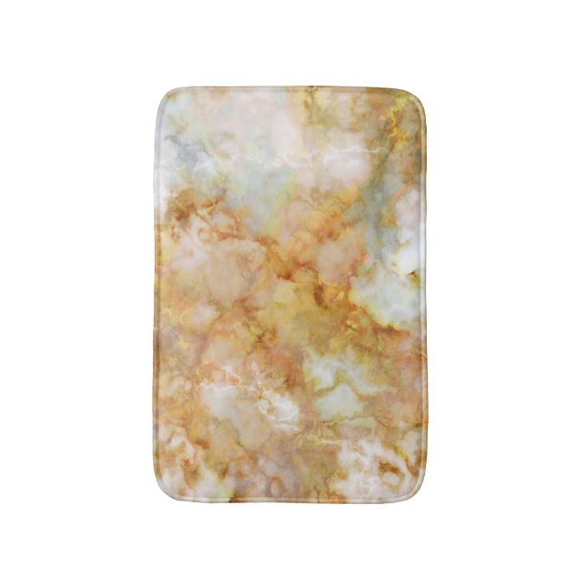 Falln Gold Rippled Marble Bath Mat (Front Vertical)