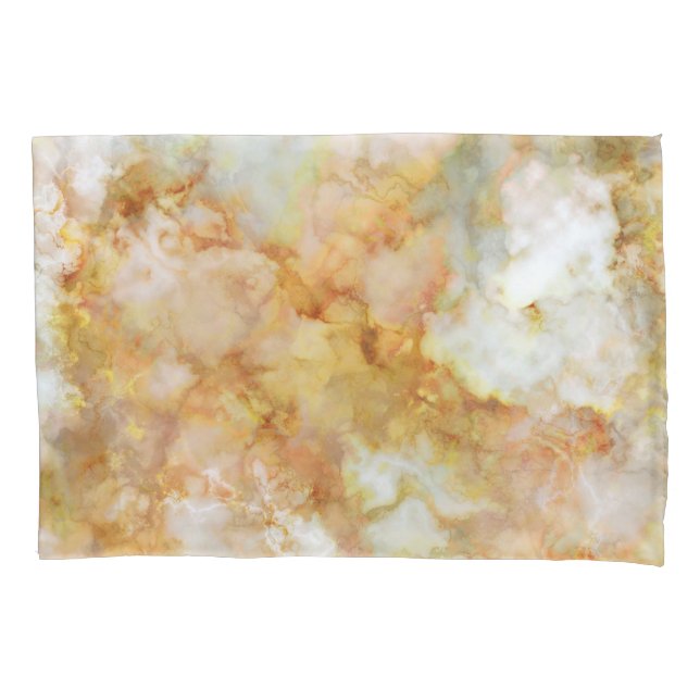 Falln Gold Rippled Marble Pillowcase (Front)