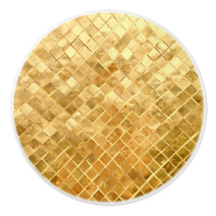 Falln Golden Chequerboard Ceramic Knob