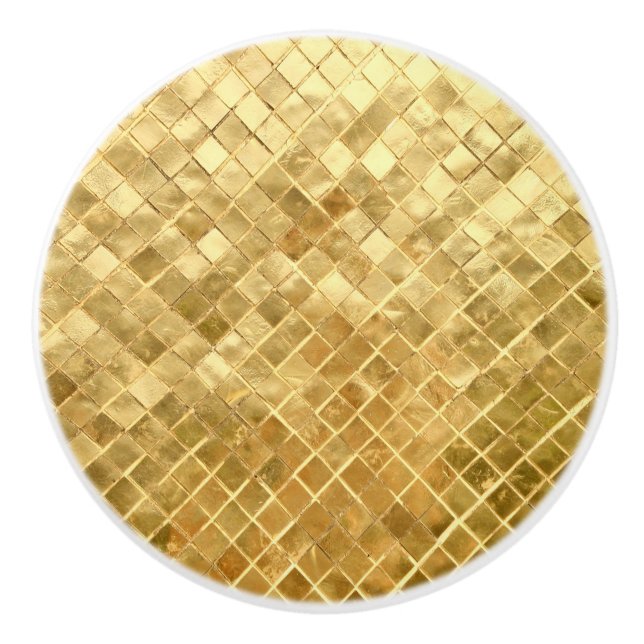 Falln Golden Chequerboard Ceramic Knob (Front)