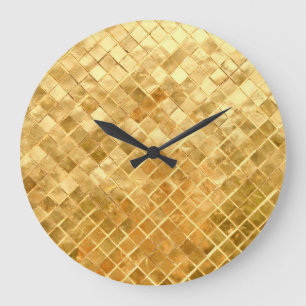 Falln Golden Chequerboard Large Clock