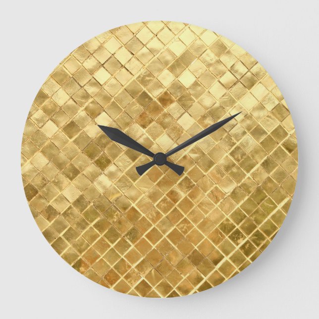 Falln Golden Chequerboard Large Clock (Front)