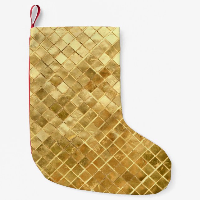 Falln Golden Chequerboard Small Christmas Stocking (Front)