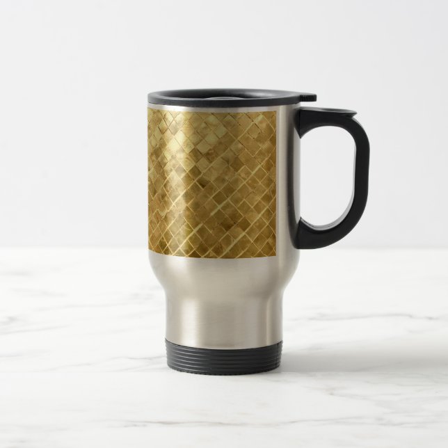 Falln Golden Chequerboard Travel Mug (Right)
