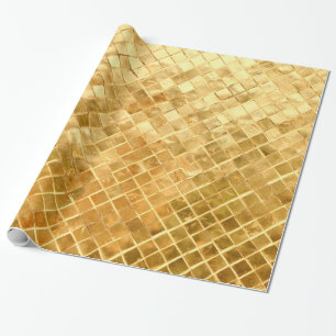 Falln Golden Chequerboard Wrapping Paper