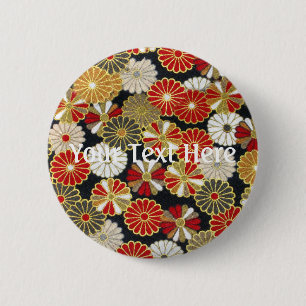 Falln Golden Chrysanthemums 6 Cm Round Badge