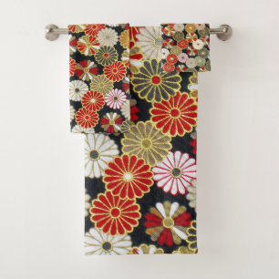 Falln Golden Chrysanthemums Bath Towel Set