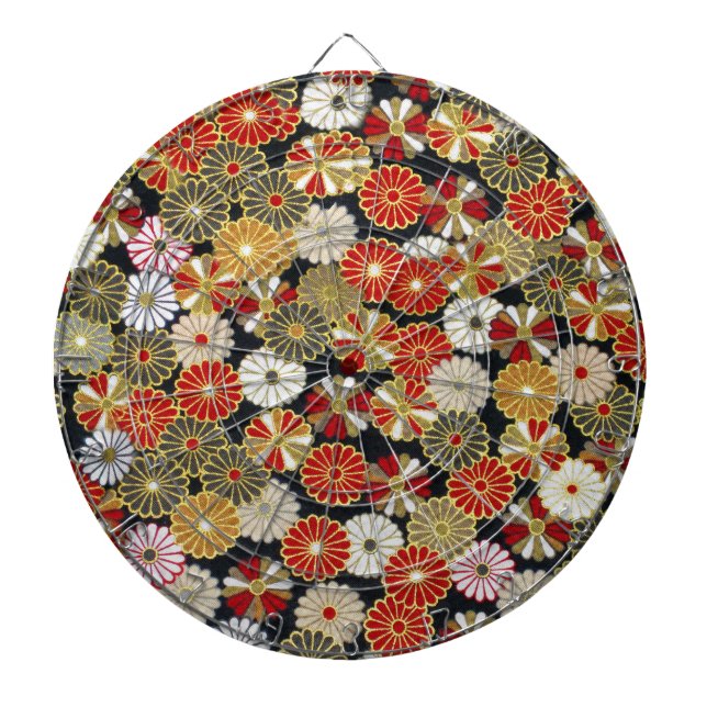 Falln Golden Chrysanthemums Dartboard (Front)