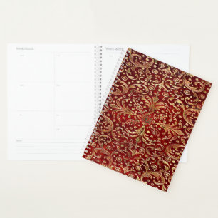 Falln Golden Swirled Red Planner