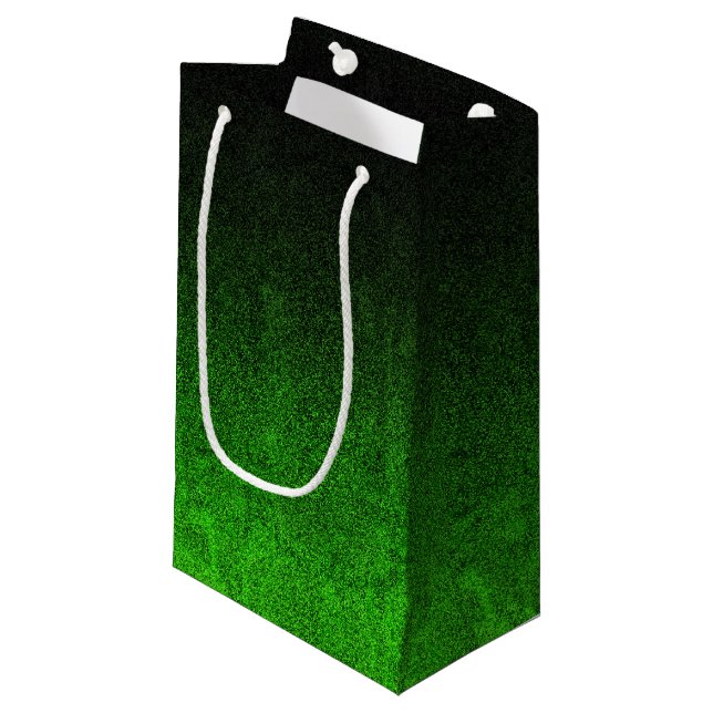 Falln Green & Black Glitter Gradient Small Gift Bag (Front Angled)
