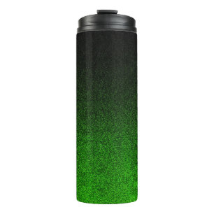 Falln Green & Black Glitter Gradient Thermal Tumbler
