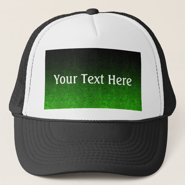 Falln Green & Black Glitter Gradient Trucker Hat (Front)