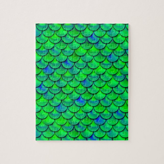 Falln Green Blue Scales Jigsaw Puzzle (Vertical)