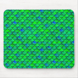 Falln Green Blue Scales Mouse Mat