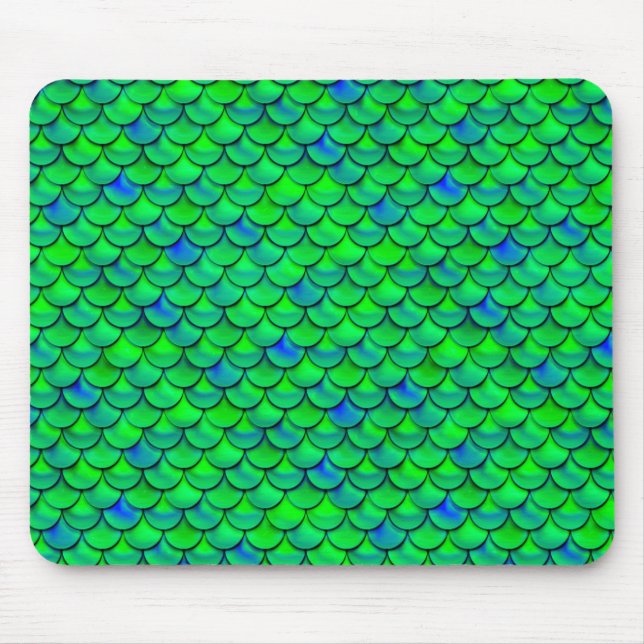 Falln Green Blue Scales Mouse Mat (Front)