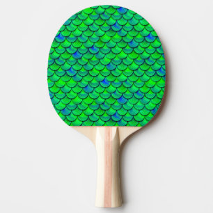 Falln Green Blue Scales Ping Pong Paddle