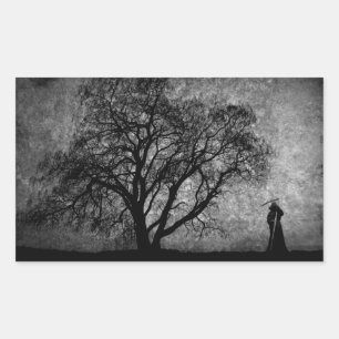 Falln Grim Reaper Original Art Boundaries Between Rectangular Sticker