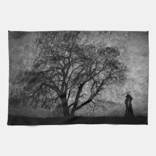 Falln Grim Reaper Original Art Boundaries Between Tea Towel