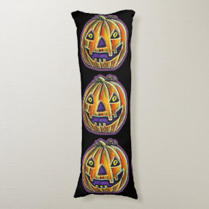 Falln Grinning Pumpkin Vintage Halloweenies Body Cushion
