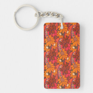 Falln Groovy Flowers Key Ring