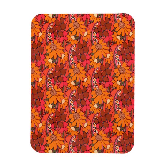 Falln Groovy Flowers Magnet (Vertical)