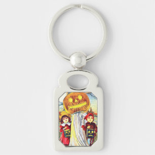 Falln Halloween Pumpkin Ghost Key Ring